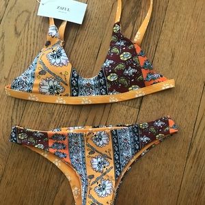 Yellow Flower Patterned Bikini